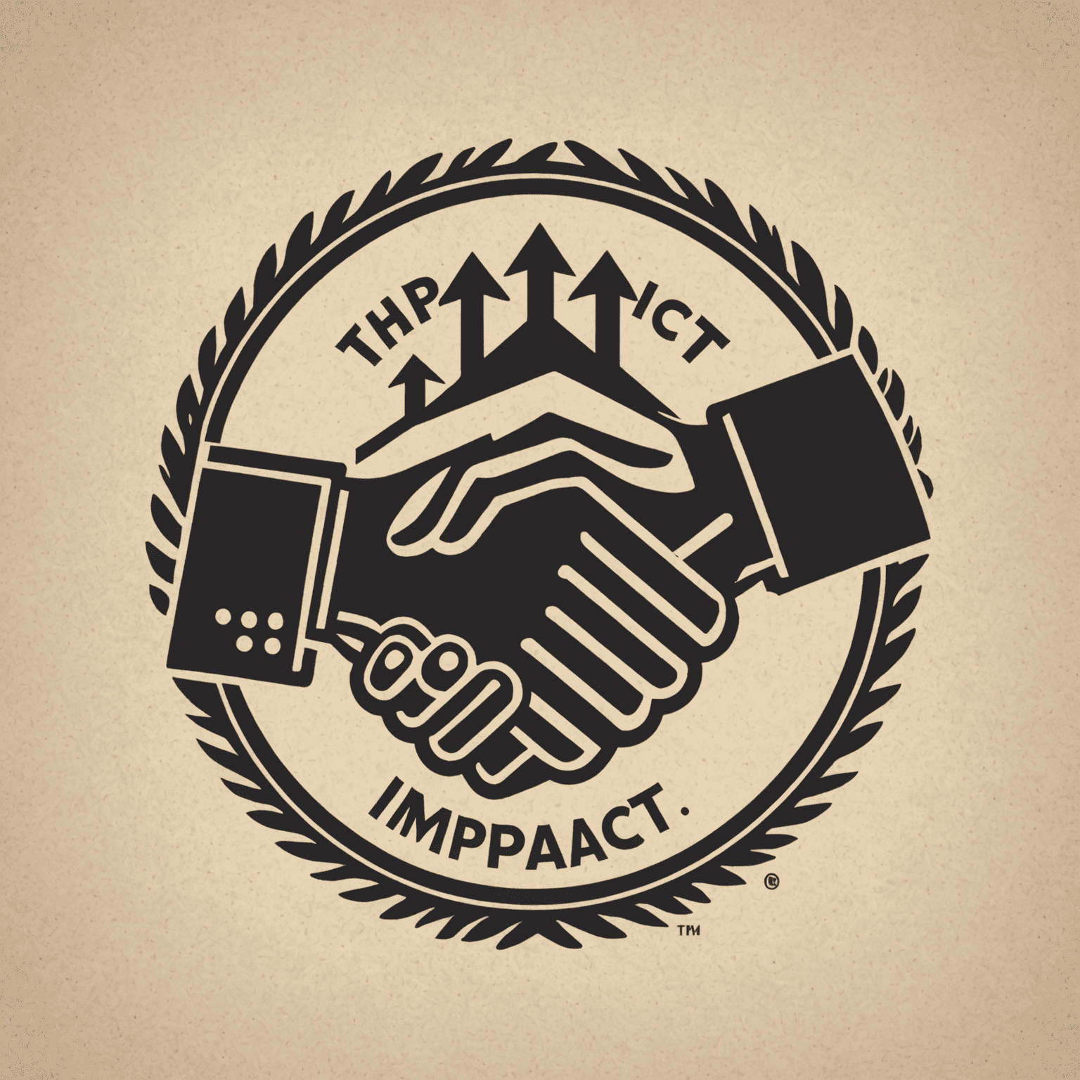 Impact logo featuring a stylized handshake symbolizing community collaboration