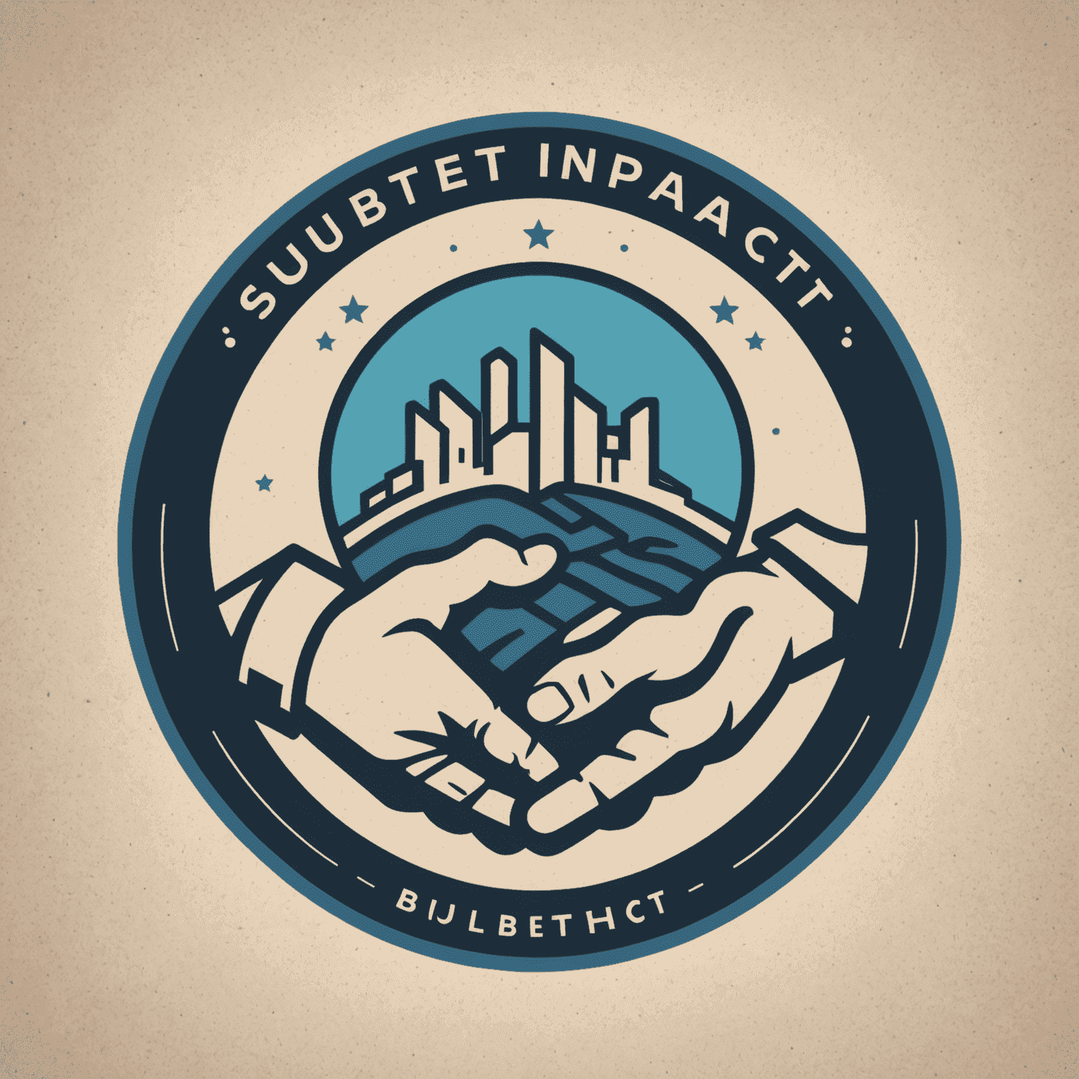 Impact logo featuring a stylized handshake symbolizing community collaboration