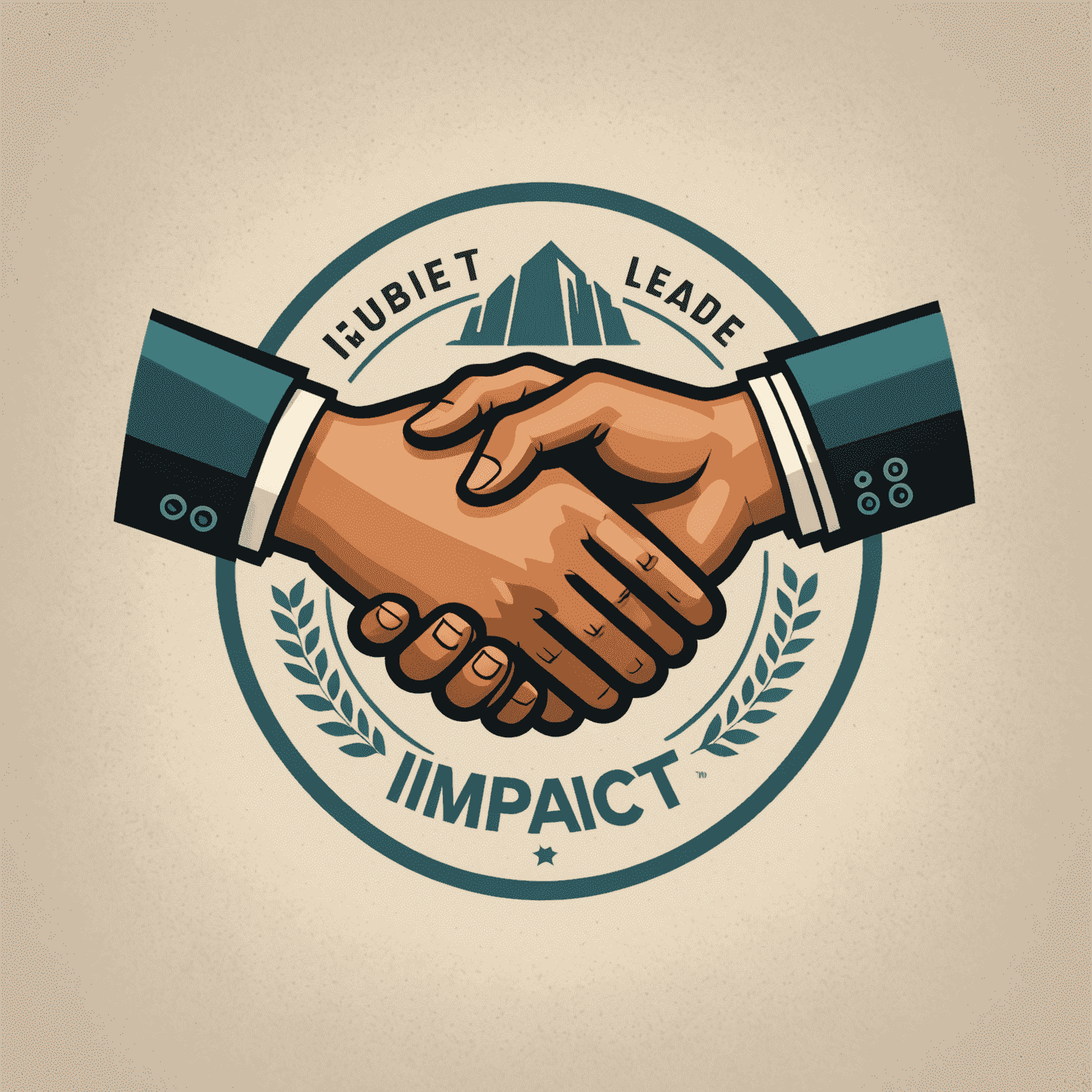Impact logo featuring a stylized handshake symbolizing community collaboration