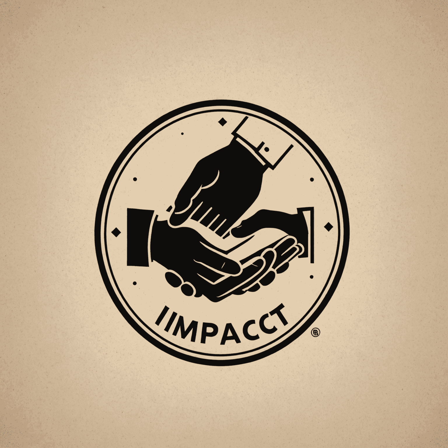 Impact logo featuring a stylized handshake symbolizing community collaboration